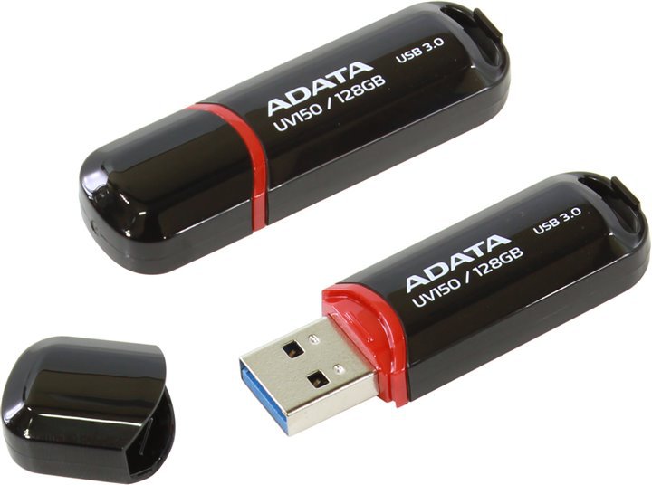 USB флешка A-DATA UV150 128Gb (AUV150-128G-RBK), черный