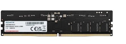 Memory Module ADATA DDR5 Общий объём памяти 64Гб Module capacity 32Гб Количество 2 4800 МГц Множитель частоты шины 40 1.1 В черный AD5S560016G-S