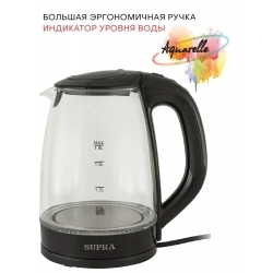 Чайник электрический Supra KES-1811G 1.8л. 1850Вт черный (корпус: стекло)