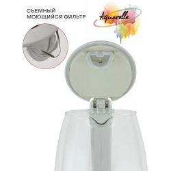Чайник электрический Supra KES-1812G 1.8л. 1850Вт белый (корпус: стекло)