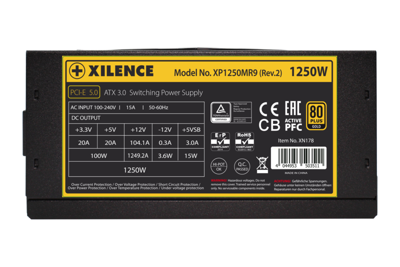 XILENCE Performance X+, XP1250MR9.2, 1250W, A.PFC, 80+ Gold, modular, ATX 3.0, 12VHPWR (PCIe Gen 5.0)
