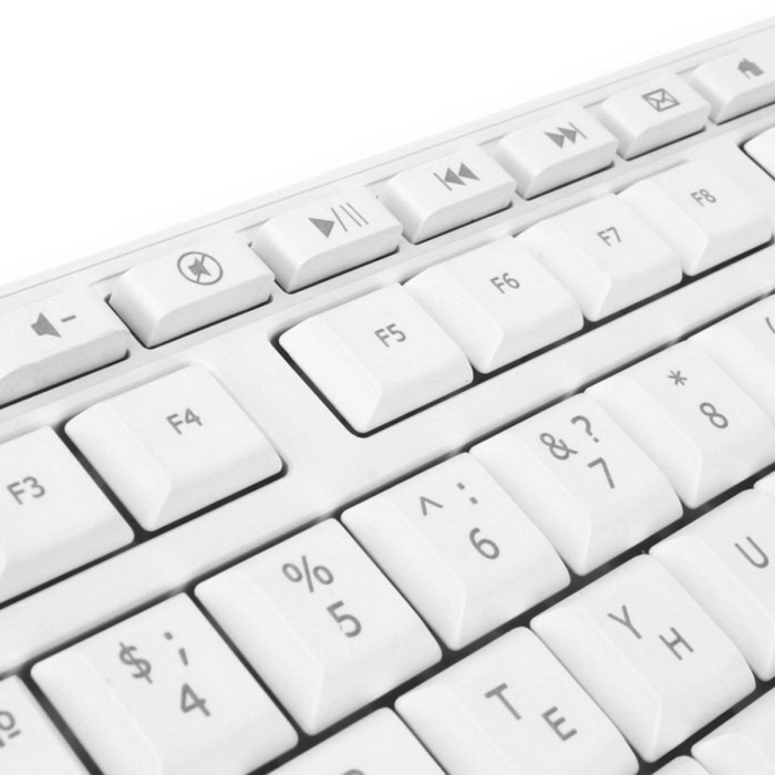 Клавиатура проводная Gembird KB-8430M, мембранная, 113 клавиш, мультимедиа, 9 доп. клавиш, кабель 1.5м, белая
