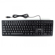 Клавиатура проводная Gembird KB-8355U-BL, мембранная, 104 клавиш, лазер. грав-ка, кабель 1.85м, черн