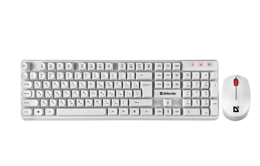 Клавиатура + мышка DEFENDER C-992 белый 45994