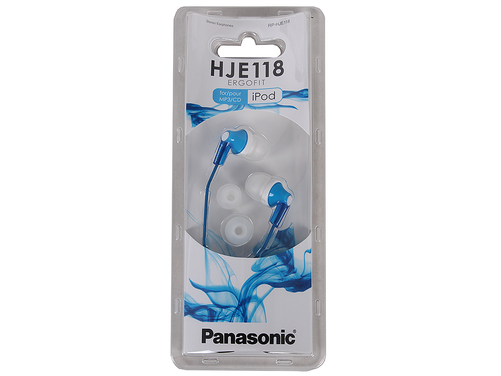 Наушники вкладыши Panasonic RP-HJE118GU 1.1м белый/голубой проводные в ушной раковине (RP-HJE118GUA)