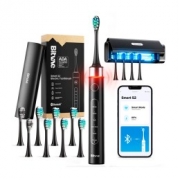 Электрическая зубная щетка Bitvae S2 Toothbrush + UVC стерилизатор HD2  (чехол + UVC стерилизатор  + 8 насадок + колпачок для насадок + зарядка ) (S2+HD2) GLOBAL, черная