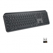 Клавиатура беспроводная Logitech MX Keys Graphite (920-009417) черная, 109 клавиш, Bluetooth LE/приемник Unifying, до 3х подключений, автоматическая подсветка, встроенная батарея