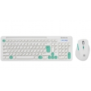 Клавиатура + мышка DEFENDER C-978 синий/белый 45978