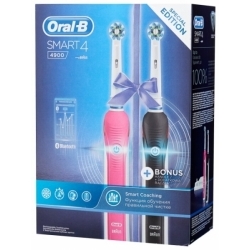 Электрическая зубная щетка Oral-B Smart 4 4900 черный/розовый