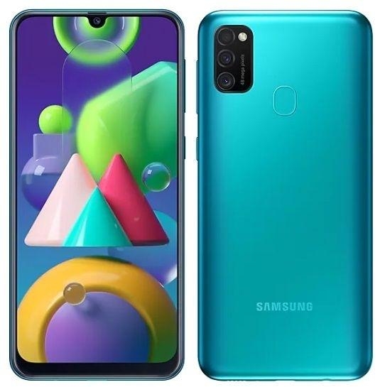 Смартфон Samsung SM-M215F Galaxy M21 64Gb бирюзовый моноблок 3G 4G 6.4