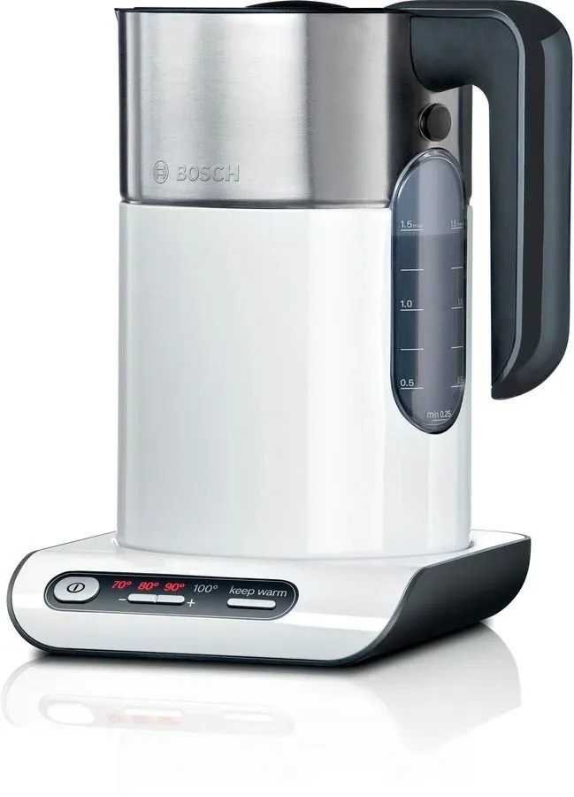 Чайник электрический Bosch TWK8611P 1.5л. 2400Вт, белый/серебристый 