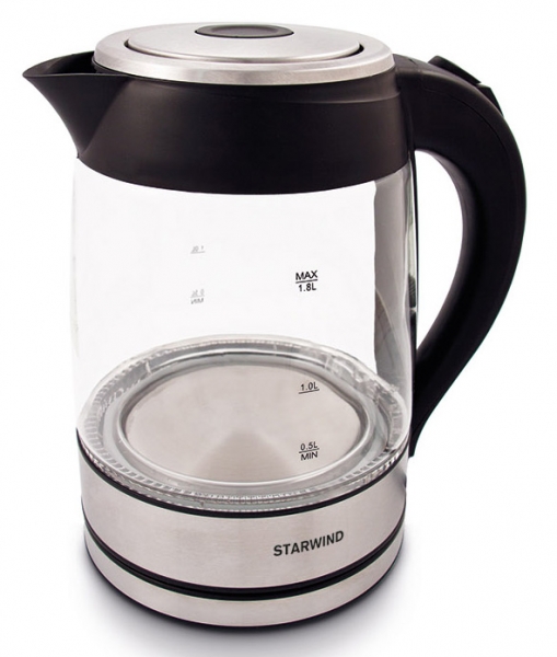 Чайник электрический Starwind SKG4710, серебристый/черный