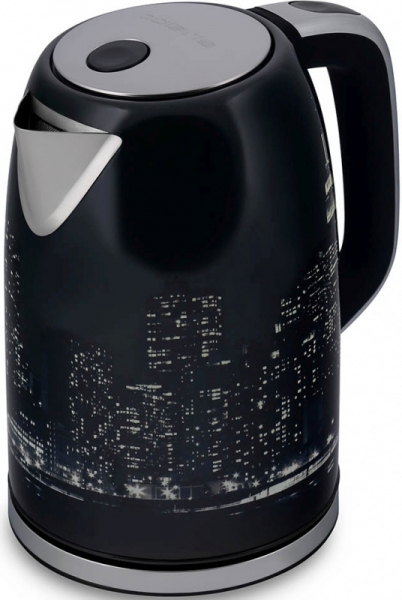 Чайник электрический Polaris PWK 1762CA City, черный/рисунок 
