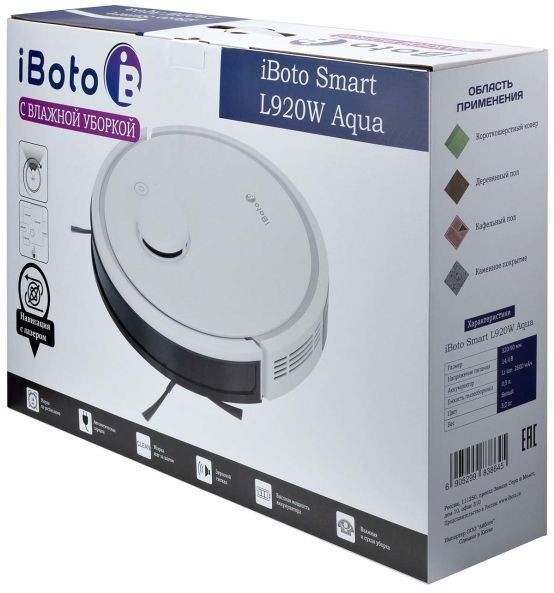 Робот-пылесос iBoto Smart L920W Aqua белый/черный