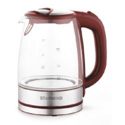 Чайник электрический STARWIND SKG2419, бордовый/серебристый