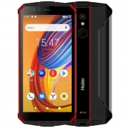 Смартфон Haier T5 64Gb 4Gb черный/красный моноблок 3G 4G 2Sim 5.7" 720x1440 Android 9.0 16Mpix 802.11 b/g/n NFC GPS GSM900/1800 GSM1900 TouchSc MP3 A-GPS MicroSD/MicroSDHC/MicroSDXC max128Gb
