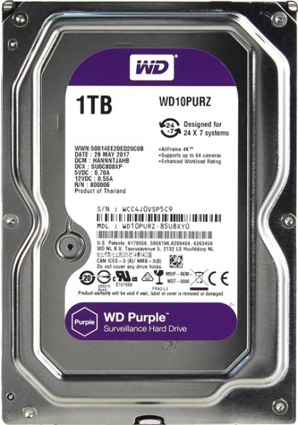 Жесткий диск WD Purple 1TB (WD10PURZ)
