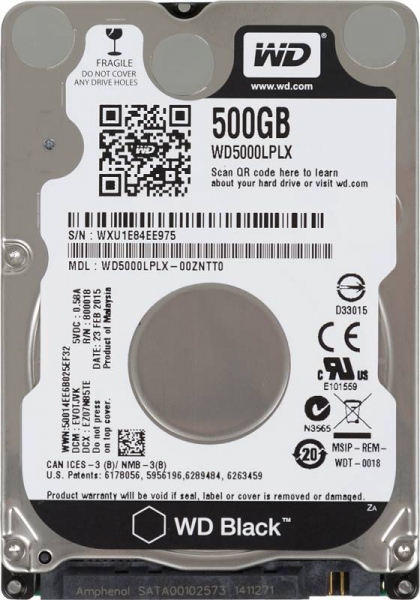Жесткий диск WD Original SATA-III 500Gb WD5000LPLX Black (7200rpm) 32Mb 2.5