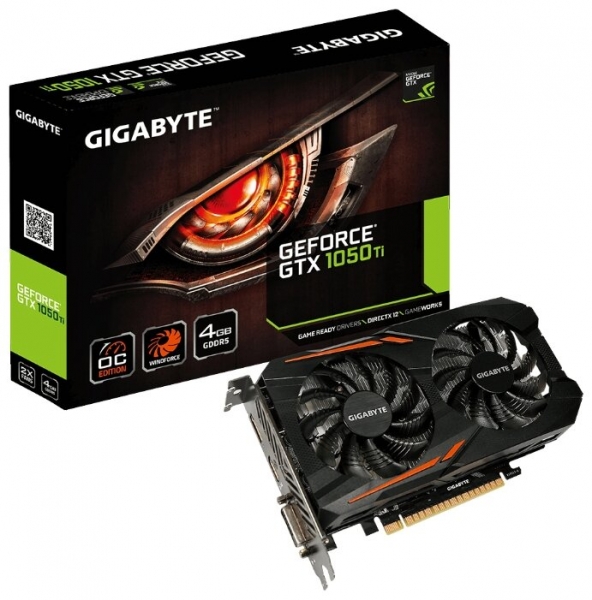 Видеокарта Gigabyte PCI-E GV-N105TOC-4GD nVidia GeForce GTX 1050TI 4096Mb 128bit GDDR5 1316/7008 DVIx1/HDMIx1/DPx1/HDCP Ret