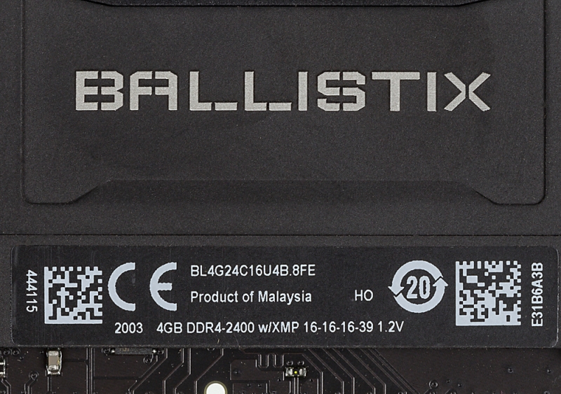 Память DDR4 4Gb 2400MHz Crucial BL4G24C16U4B OEM PC4-19200 CL16 DIMM 288-pin 1.35В kit