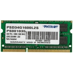 Модуль памяти PATRIOT 4GB PC12800 DDR3 SO PSD34G1600L2S 