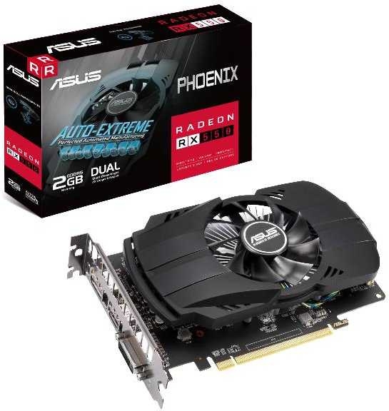 Видеокарта Asus PCI-E PH-RX550-2G-EVO AMD Radeon RX 550 4096Mb 128bit GDDR5 1183/6000/HDMIx1/DPx3/HDCP Ret