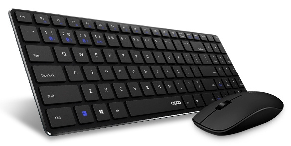 Клавиатура и мышь Rapoo 9300M black USB (18467)