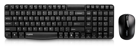 Клавиатура и мышь Rapoo X1800 черный USB (18427)