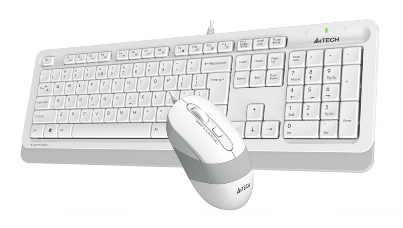 Комплект (клавиатура+мышь) A4Tech F1010, белый