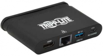 Адаптер Tripplite U444-T6N-H4GUBC USB 3.1 Gen 1 USB-C Adapter with PD Charging - 100W, Ultra 4K HDMI, Gigabit Ethernet & USB-A Hub Port, Black