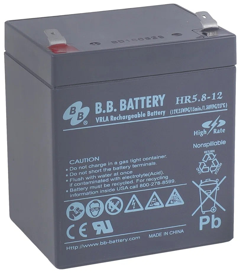 Батарея для ИБП BB HR 5.8-12 12В 5.8Ач, черный