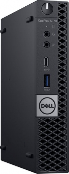 ПК Dell Optiplex 5070 Micro i7 9700T (2)/8Gb/SSD256Gb/UHDG 630/Windows 10 Professional 64/GbitEth/WiFi/BT/90W/клавиатура/мышь/черный