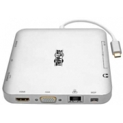 Зарядное устройство Tripplite U442-DOCK2-S USB-C Laptop DocSt mDP/HDMI/VGA/GbE 4K @30Hz Th3 USB-A PD silver