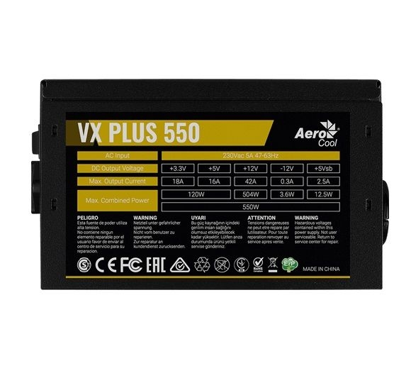 Блок питания AeroCool VX-550 PLUS 550W