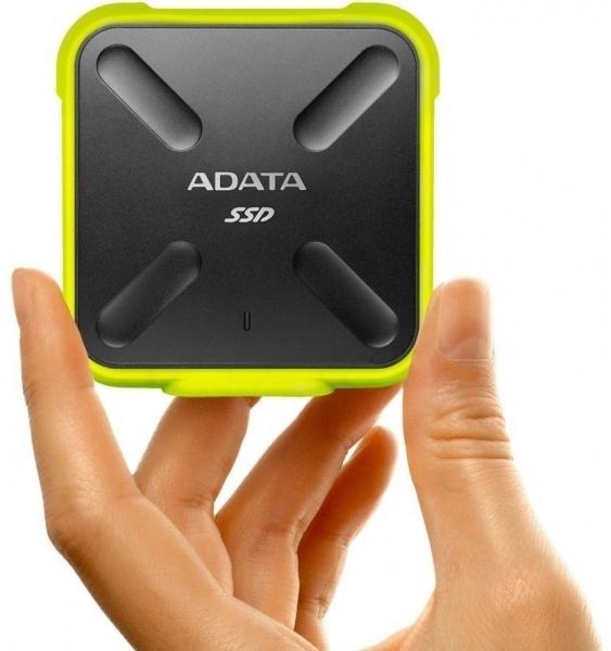 Твердотельный диск 256GB A-DATA SD700, External, USB 3.1, [R/W -440/430 MB/s] 3D-NAND, желтый