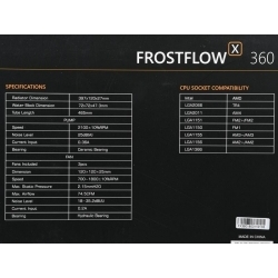 Комплект водяного охлаждения ID-Cooling FROSTFLOW_X_360 (универсальный, 350W, 18-35.2 dB, 700-1800 rpm, 3x120мм, 3 pin,