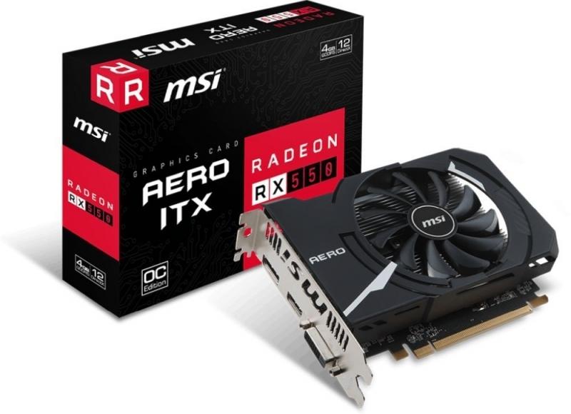 Видеокарта MSI Radeon RX 550 AERO ITX 4G OC 4Gb