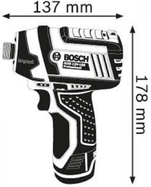 Гайковерт ударный Bosch GDR 10,8-LI 12Вт аккум. патрон:держатель бит 1/4