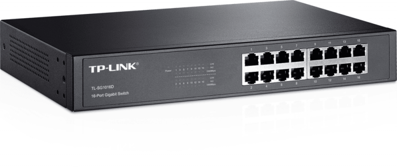 TP-Link TL-SG1016D Коммутатор 16-port Gigabit Switch, Компактный 11,6