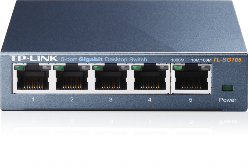 TP-Link TL-SG105 Коммутатор 5-port Gigabit Switch (металлический корпус)
