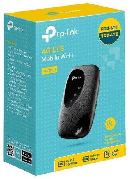 TP-Link M7200 Внешний модем 2G/3G/4G, Wi-Fi 802.11b/g/n, micro USB, аккум-р 2000mAh