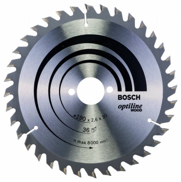 Пильный диск по дереву Bosch 2608640616 d=190мм d(посад.)=30мм (циркулярные пилы)
