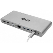 Зарядное устройство Tripplite U442-DOCK4-S USB Type-C Docking Station, HDMI, VGA, DisplayPort, USB-A/C, GbE, 100W PD Charging, 4K @ 30 Hz, Thunderbolt 3, Silver