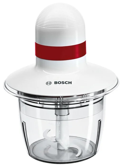 Измельчитель электрический Bosch MMRP1000 0.8л. 400Вт, белый/красный