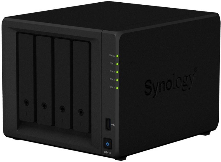 СХД настольное исполнение SYNOLOGY 4BAY NO HDD USB3 DS418, черный 