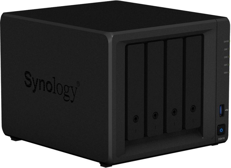 СХД настольное исполнение SYNOLOGY 4BAY NO HDD USB3 DS418, черный 