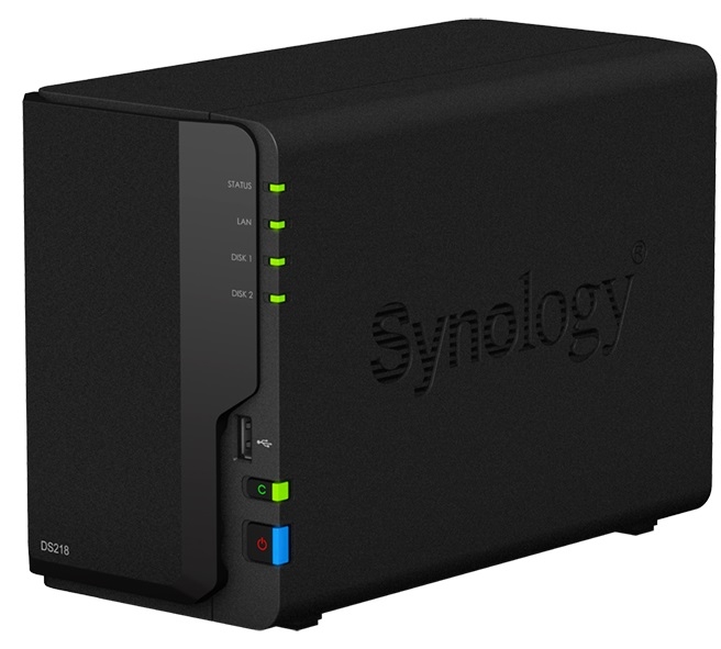 СХД настольное исполнение SYNOLOGY 2BAY NO HDD USB3 DS218, черный 