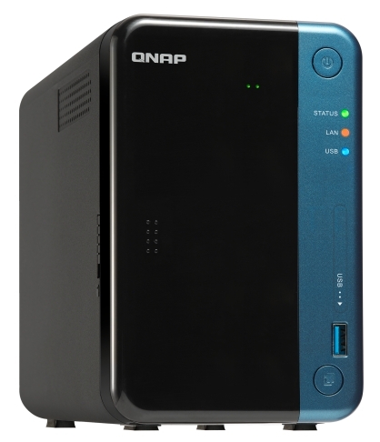 СХД настольное исполнение QNAP 2BAY 2GB TS-253BE-2G, черный 