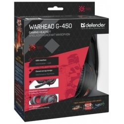 Наушники Defender Warhead G-450, чёрный/красный (64146)