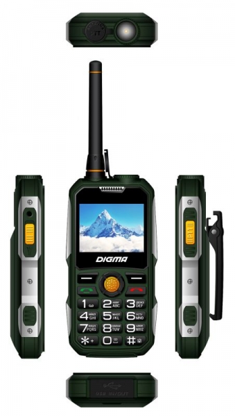 Мобильный телефон Digma Linx A230WT 2G зеленый моноблок 2Sim 2.31